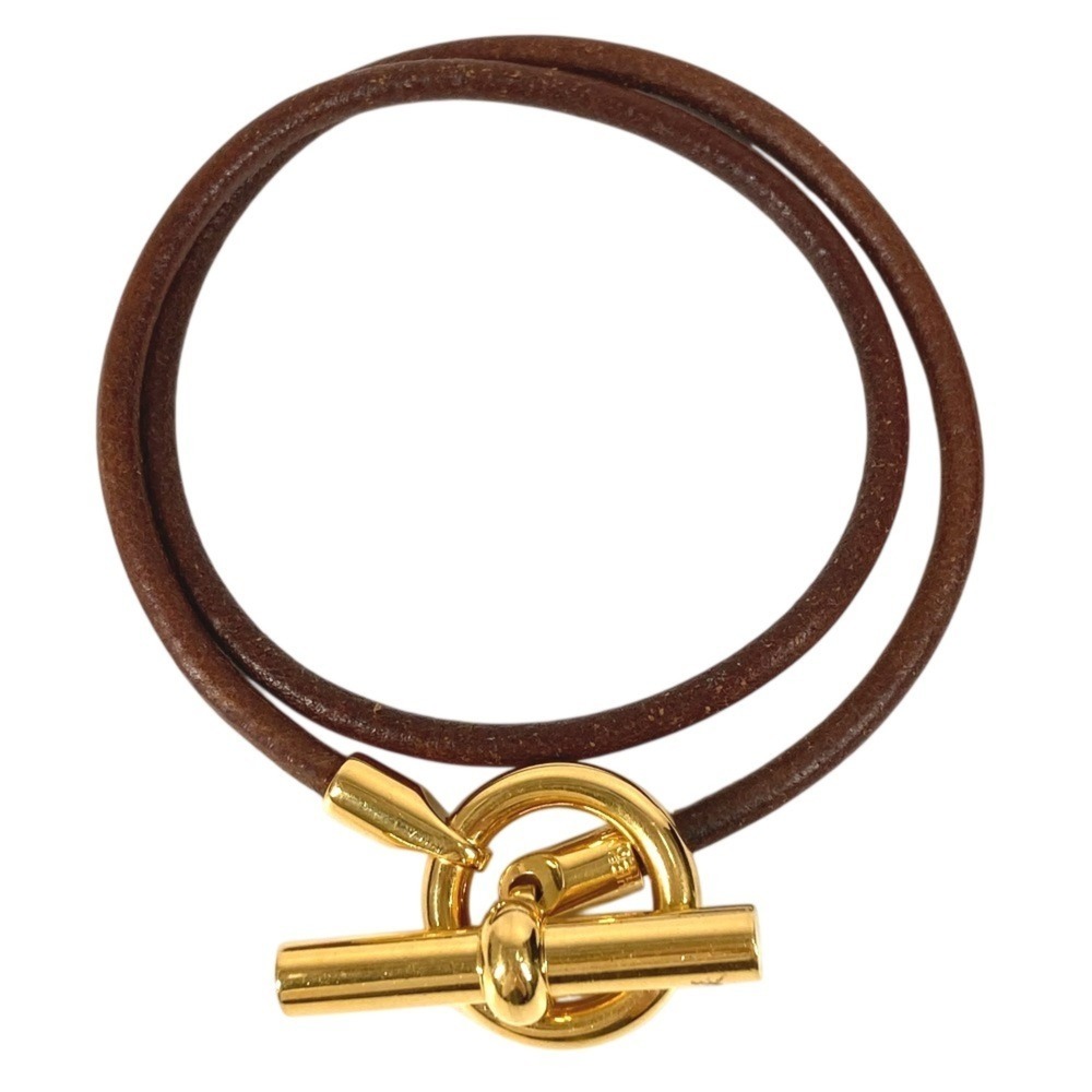 HERMES Brown Leather Bracelet